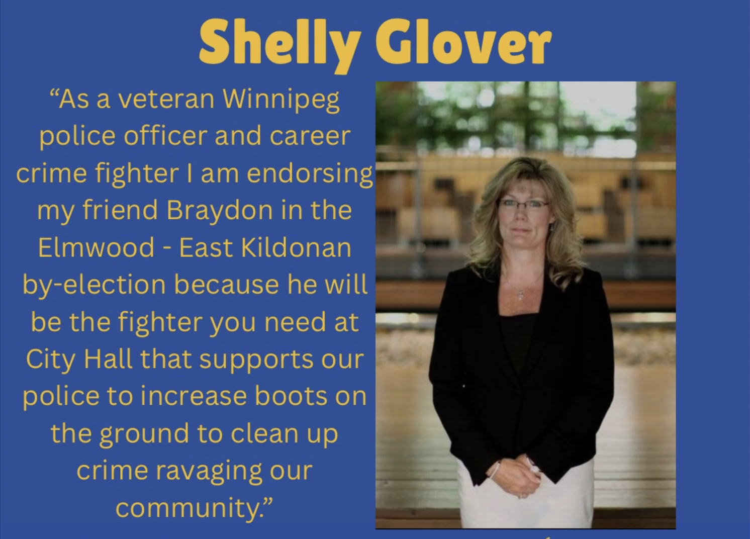 Shelly Glover endorses Mazurkiewich in Winnipeg by-election